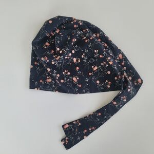 Scrub Cap Black and Pink Floral